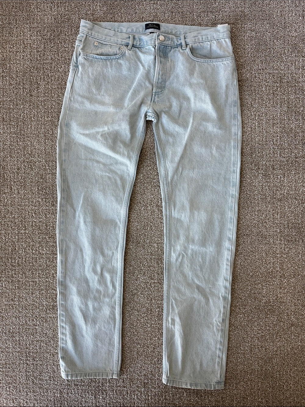 A.P.C. Light Wash Slim Straight Jeans